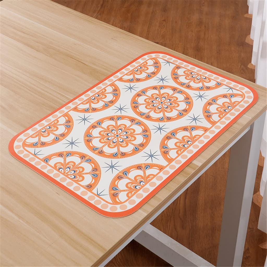 6 Pcs Retro Cuir Western Napperon Restaurant Table Tapis Vaisselle Pad Isolation Thermique Cuisine Accessoire (Color : F) HGCHH