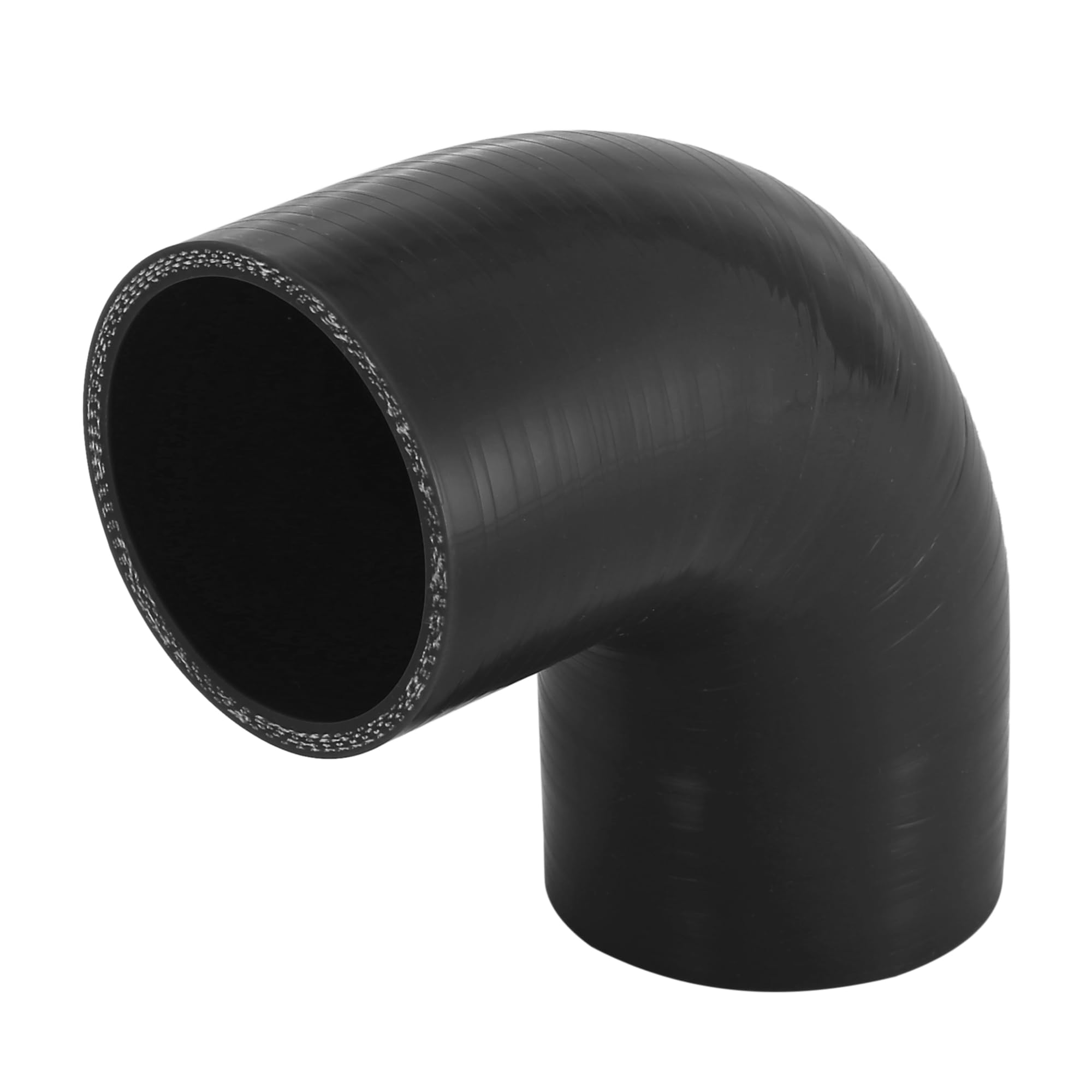 X AUTOHAUX Universale Auto 63mm 2.5" ID 90 Gradi Accoppiatore Silicone Tubo Nero