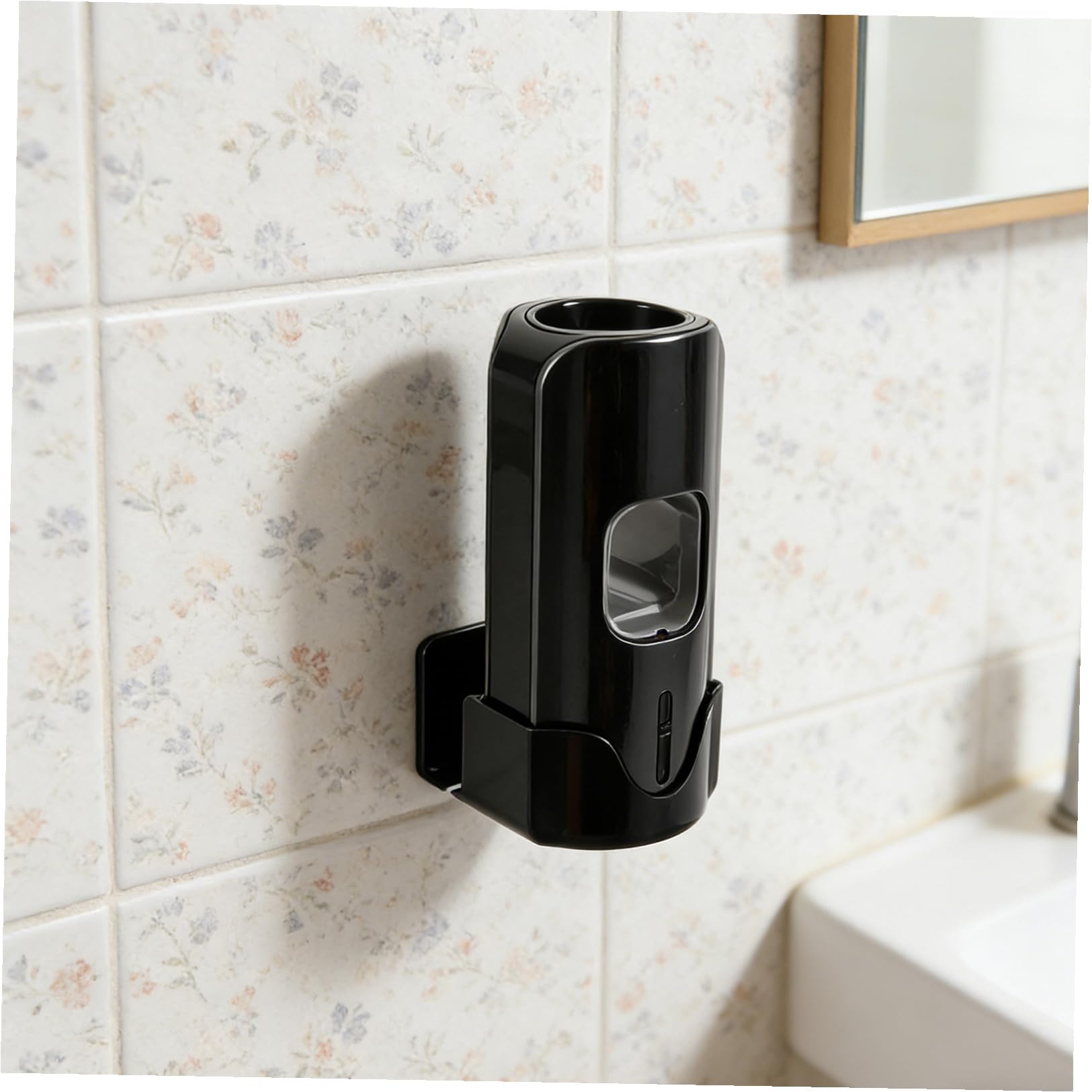 Gatuida Dispenser Dentifricio Automatico con 3 Livelli di Regolazione e 2 Slot per Spazzolini Touchless in Plastico Nero per Bagno e Hotel