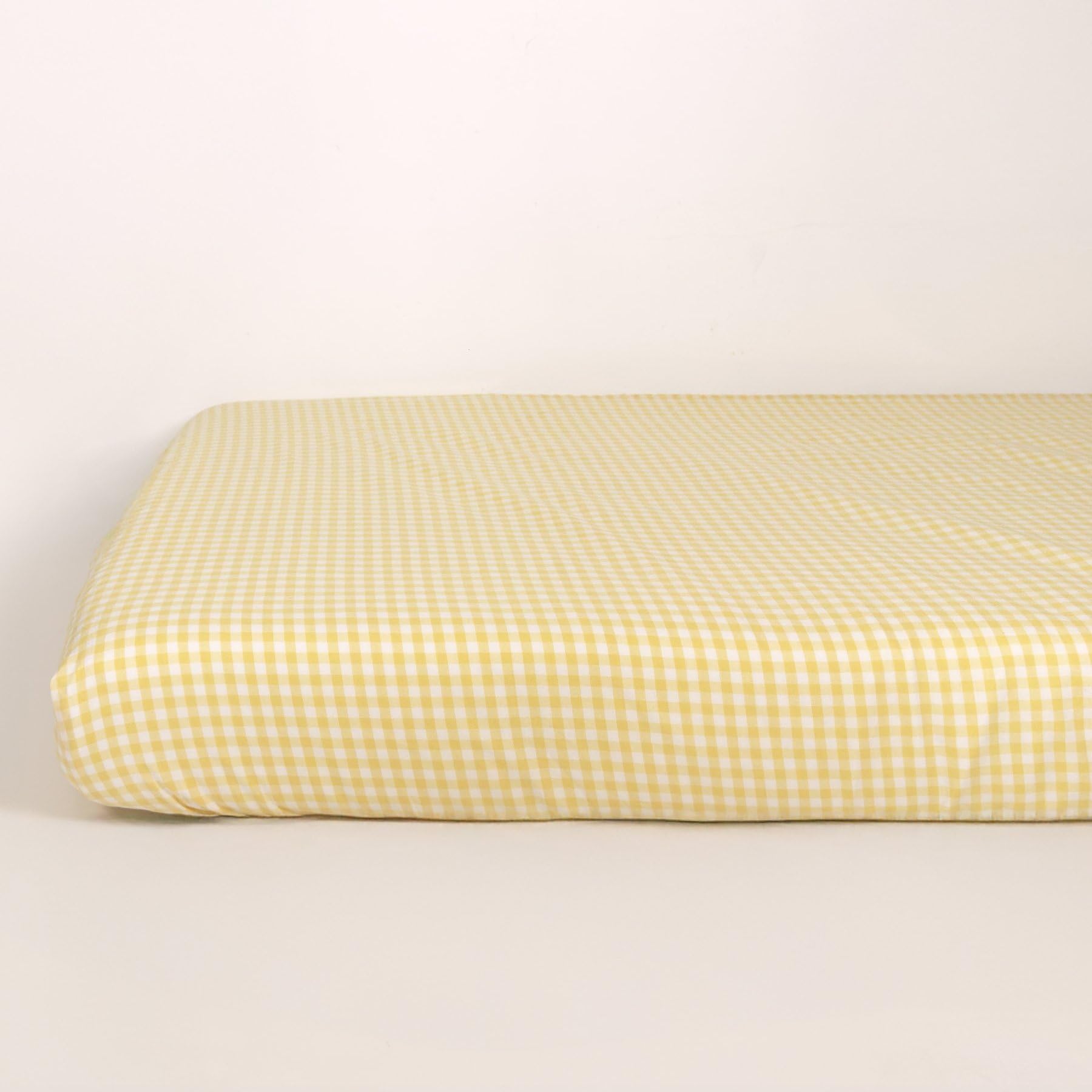 Kadolis - Drap Housse bébé d%d GOTS - Motif Vichy - Percale de Coton Bio - Doux et Confortable