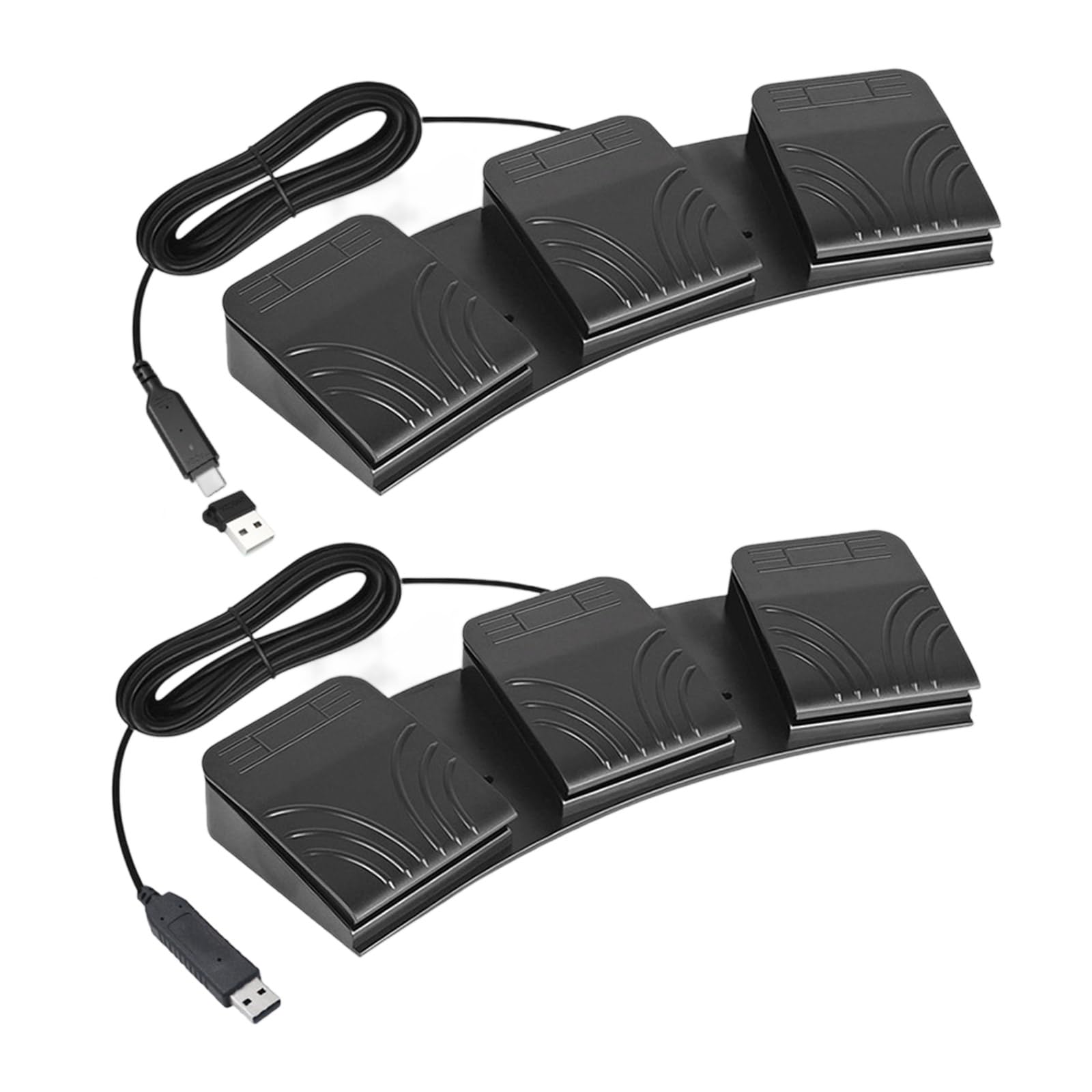 GKYQVE Ergonomiczny potrójny kontroler nożny USB konfigurowalny struna klawiszy sterowanie multimedialne do PC USB potrójny nożny do PC