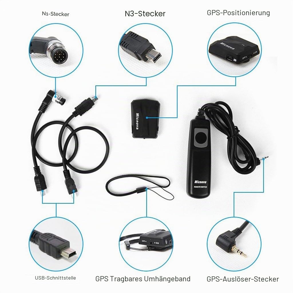 GPS-N Geotag GPS-Empfänger mit Kabel N1 N3 und kabelgebundener Fernbedienung für Nikon Digitalkamera