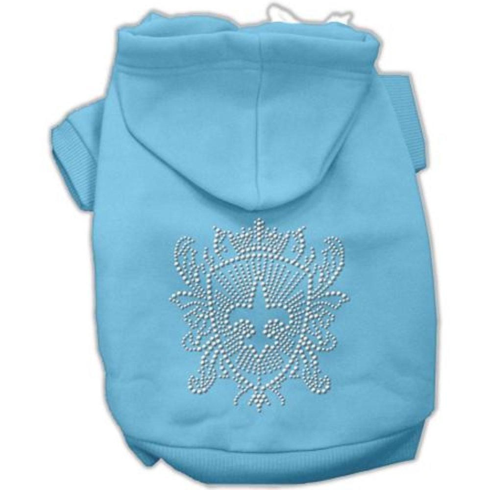 Mirage Pet Products Rhinestone Fleur De Lis Shield Hoodies Baby Blue M (12)