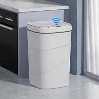 lixeira automatica com sensor 20L com 3 Modos inteligente de aproximação para abrir e fechar para Cozinha, banheiro e escritório (branco)