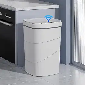 lixeira automatica com sensor 20L com 3 Modos inteligente de aproximação para abrir e fechar para Cozinha, banheiro e escritório (branco)