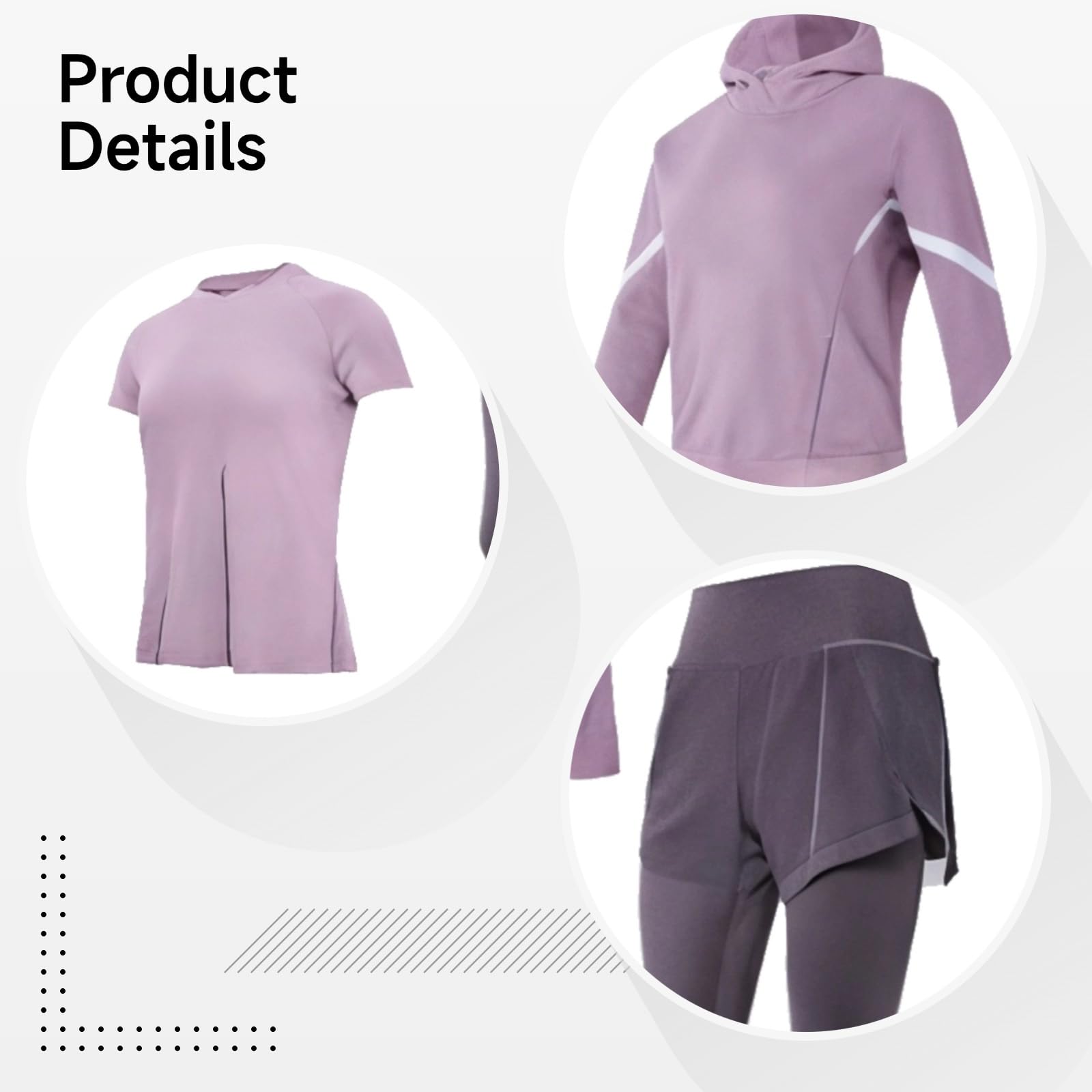 Set per pilates e yoga da donna, nero, 4 pezzi, taglia XXL, giacca, top reggiseno, pantaloncini e pantaloni, traspirante, anti-pilling, perfetto per 1,5 m a 1,5 m, 28,9 cm, da 110 a 330