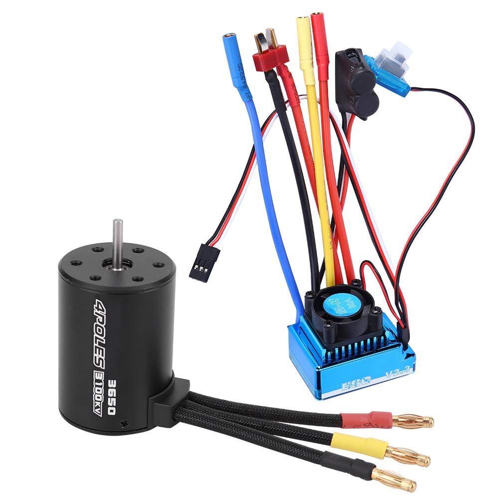 High Efficiency 3650 3100KV Brushless Motor with ESC for 1/10 RC Cars (80A)