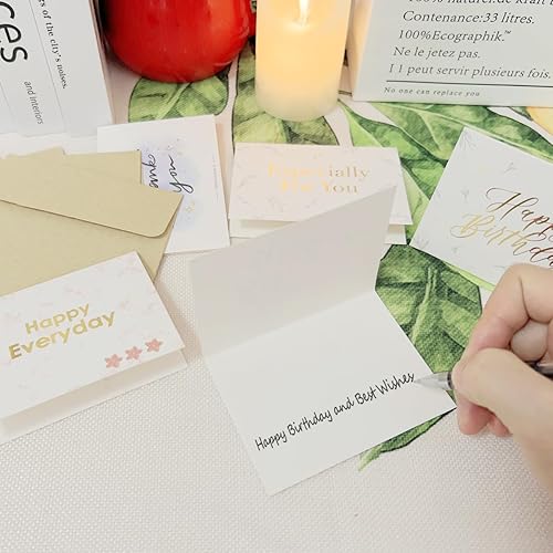 Miniatura 3 de Surtido de tarjetas de cumpleaños con diferentes saludos en blanco en el interior con sobre para feliz cumpleaños, agradecimiento a los profesores,