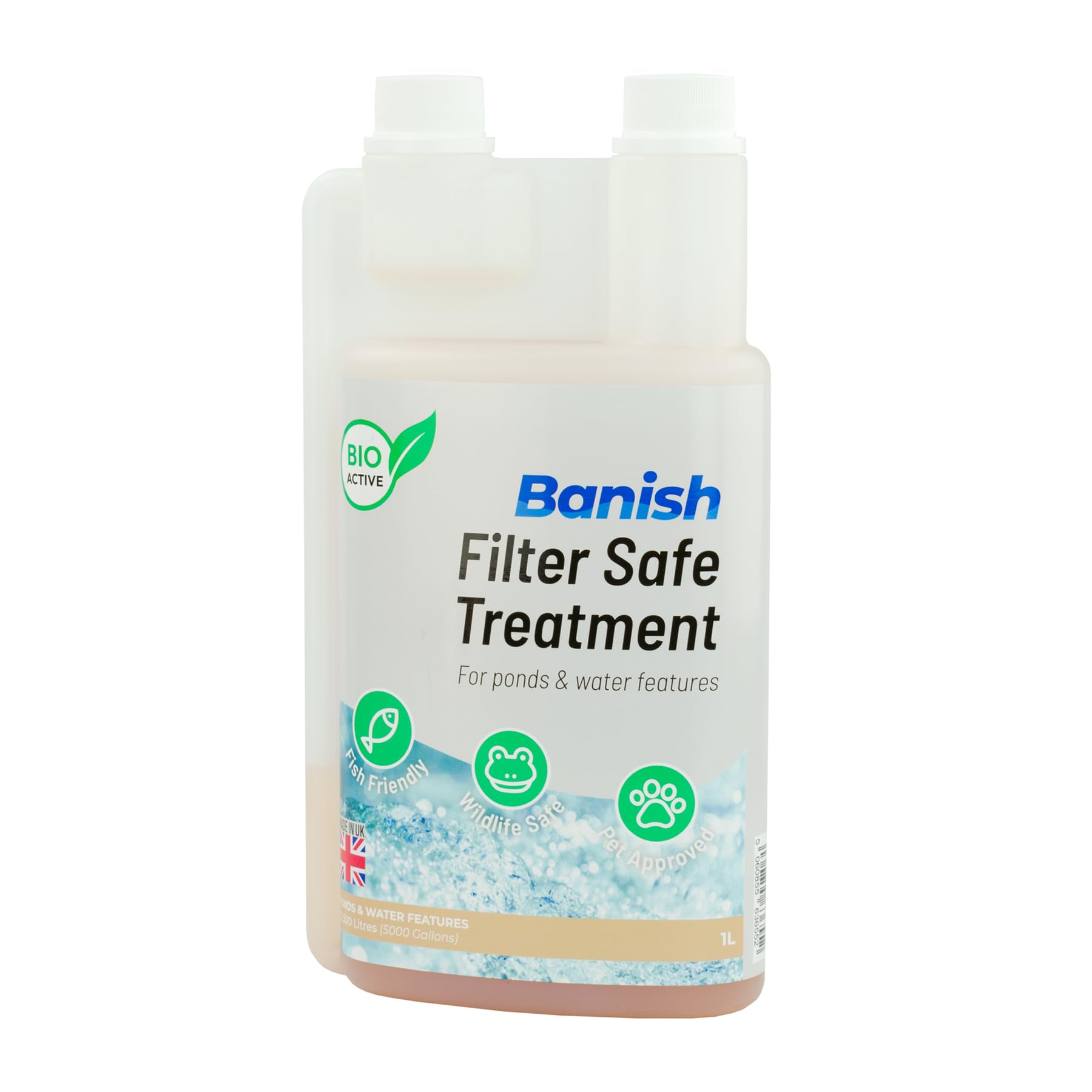 Pisces Banish BioActive 1000ml Filter Safe Pond Water Treatment Natural Bacteria Aid