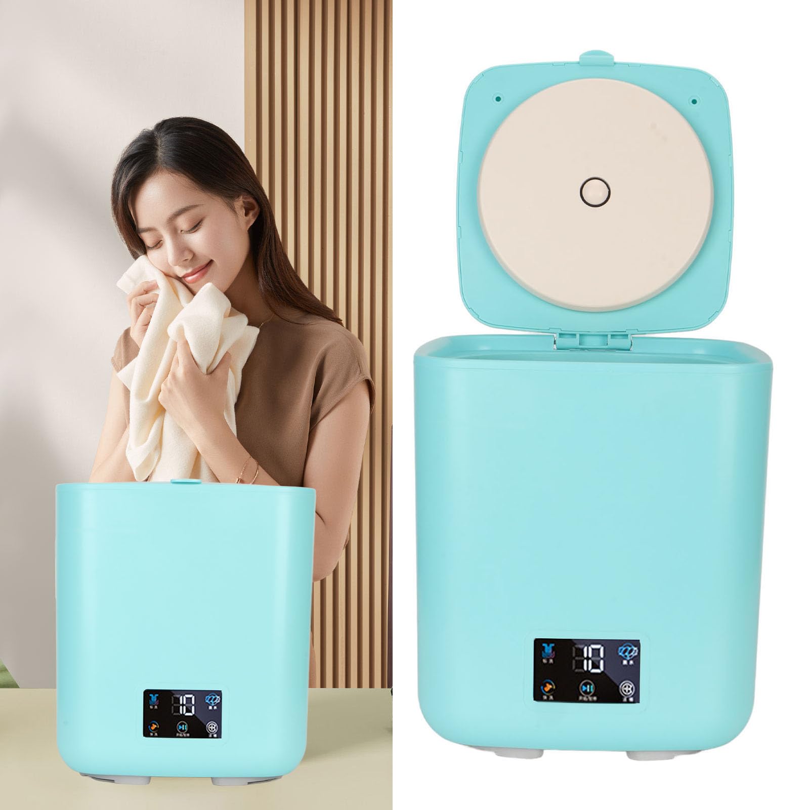 Amazon.co.jp: ミニ洗濯機、LCDタッチスクリーン付きポータブル洗濯機