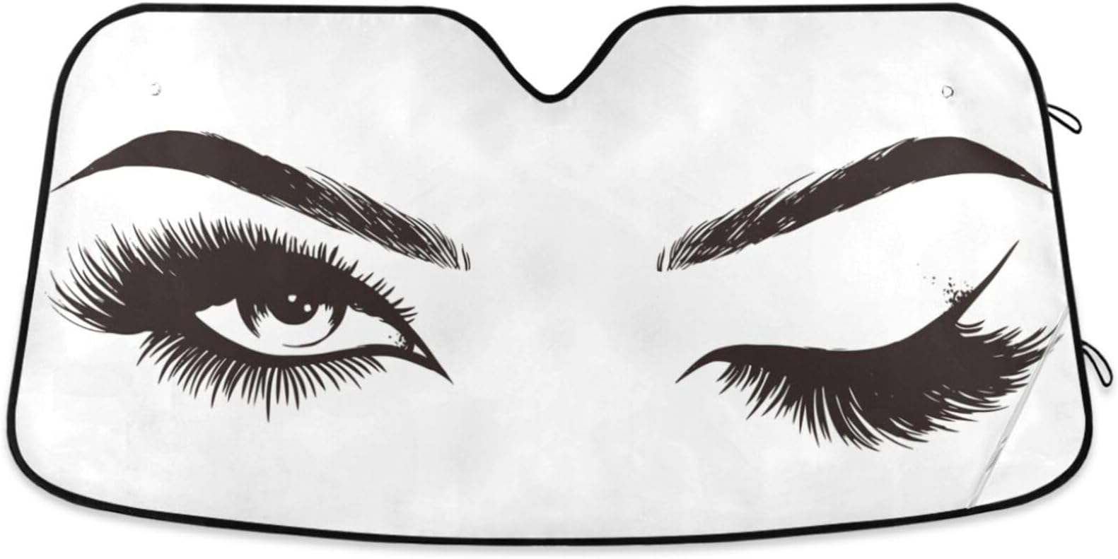 Women Eyes Car Windshield Sun Shade Foldable UV Ray Sun Visor Protector Sunshade to Keep Your Vehicle Cool (55" x 27.6")