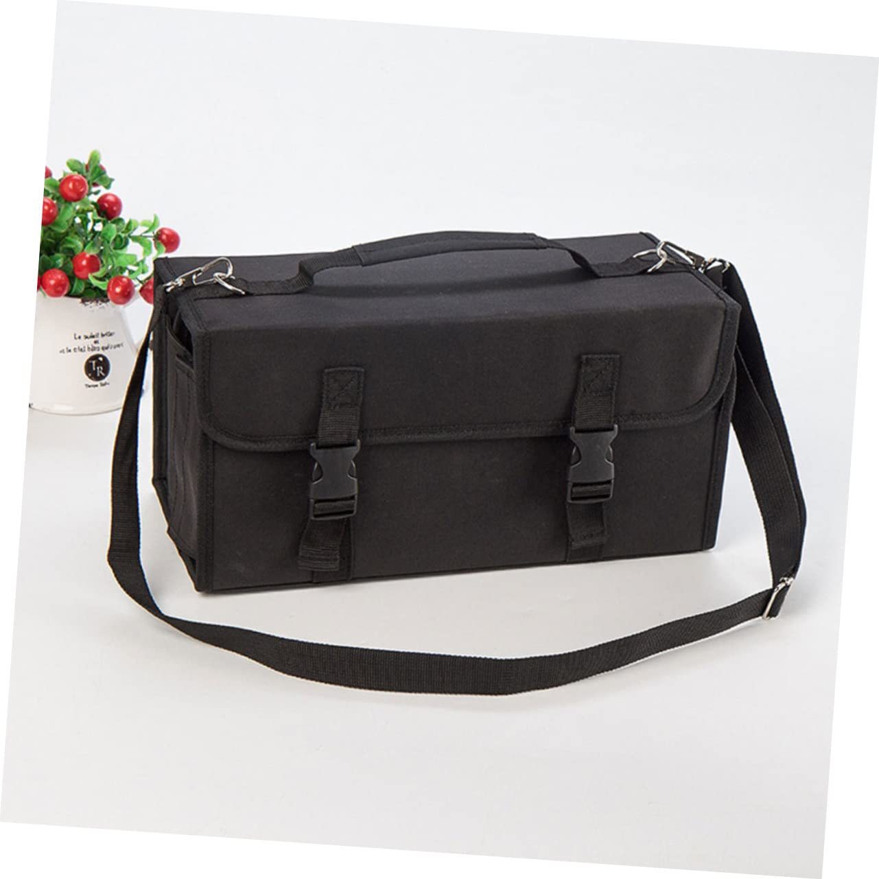 LALAFINA Borsa Porta Pennarelli con Cerniera Custodia Porta Penne da Scomparti Borsa Portaoggetti con Cerniera Portapenne con Tracolla