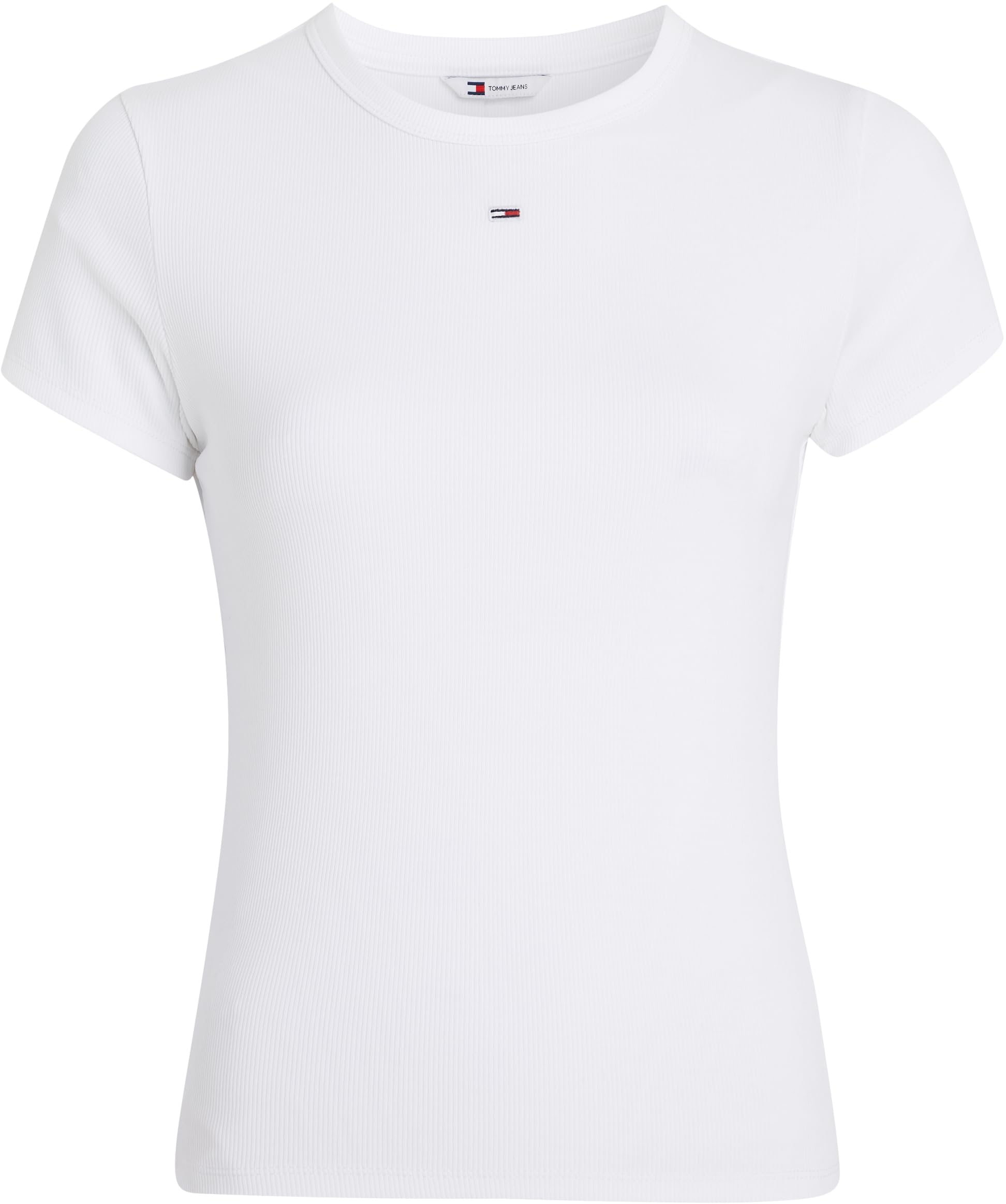 Tommy Jeans Donna T-Shirt Maniche Corte Essential Rib Slim Fit