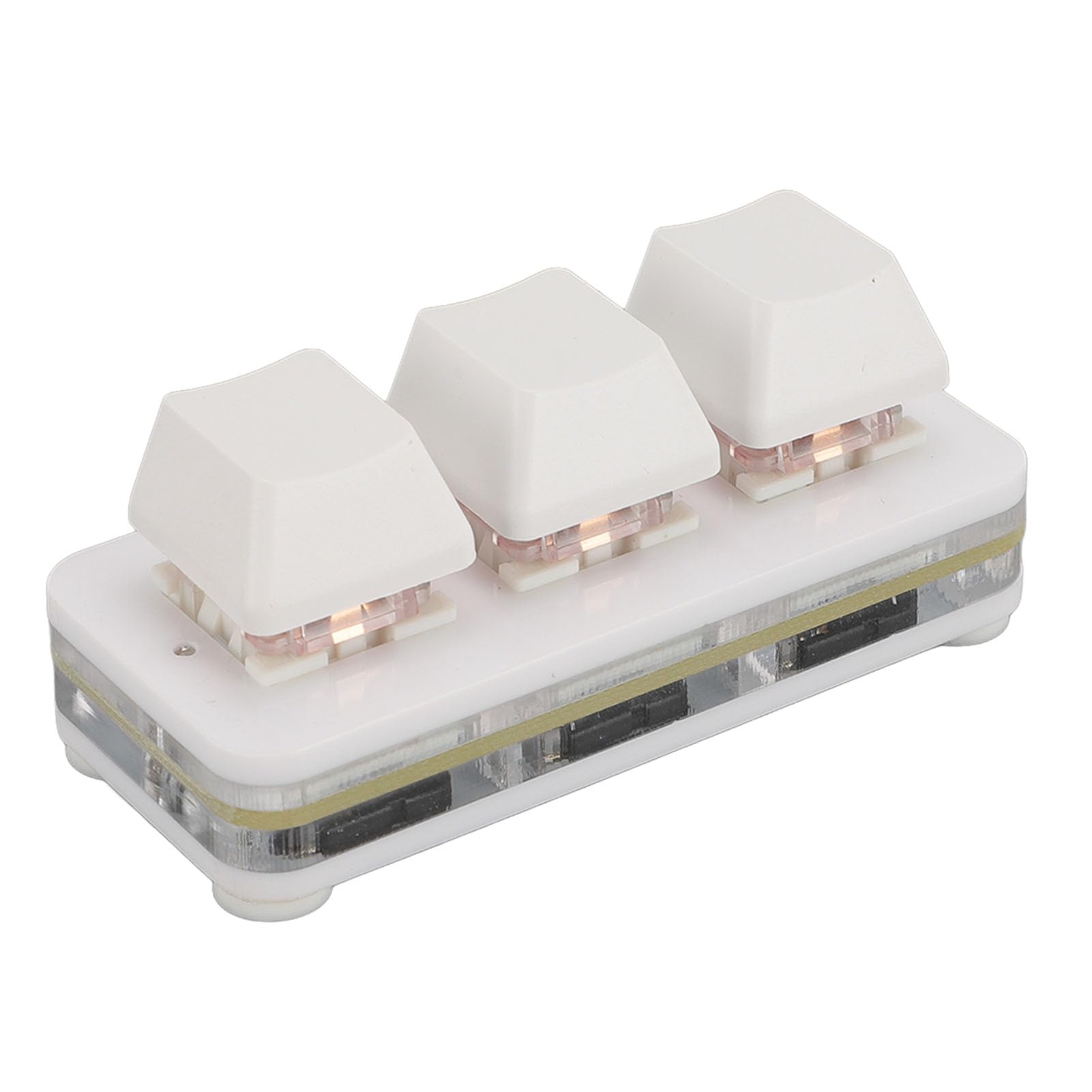 Yoidesu Clavier Macro programmable mini USB à 3 touches, clavier mécanique de l'appareil Sayo avec rétroéclairage RVB et interrupteur rouge, câble de type C pour travail de bureau et jeux (blanc)