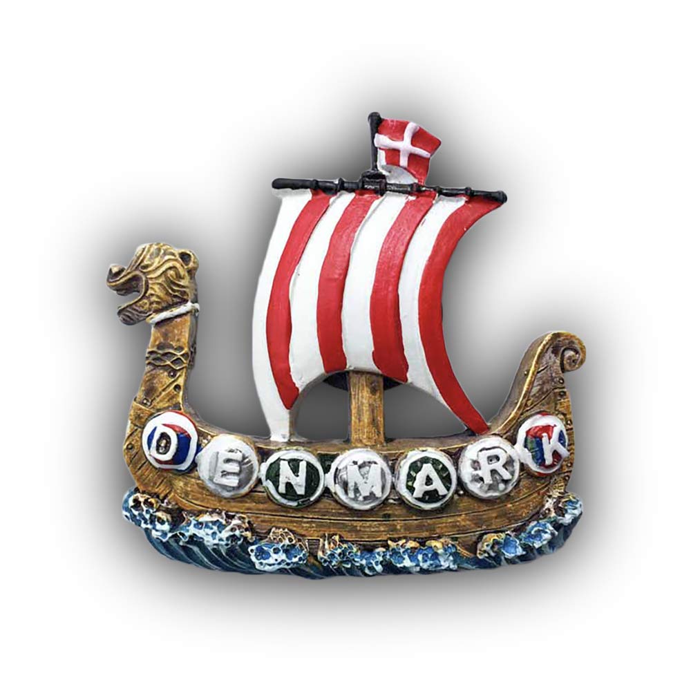 Wedarego Denmark 3D Pirate Ship Refrigerator Magnet Tourist Souvenirs Resin Magnetic Stickers Fridge Magnet Home & Kitchen Decoration From China