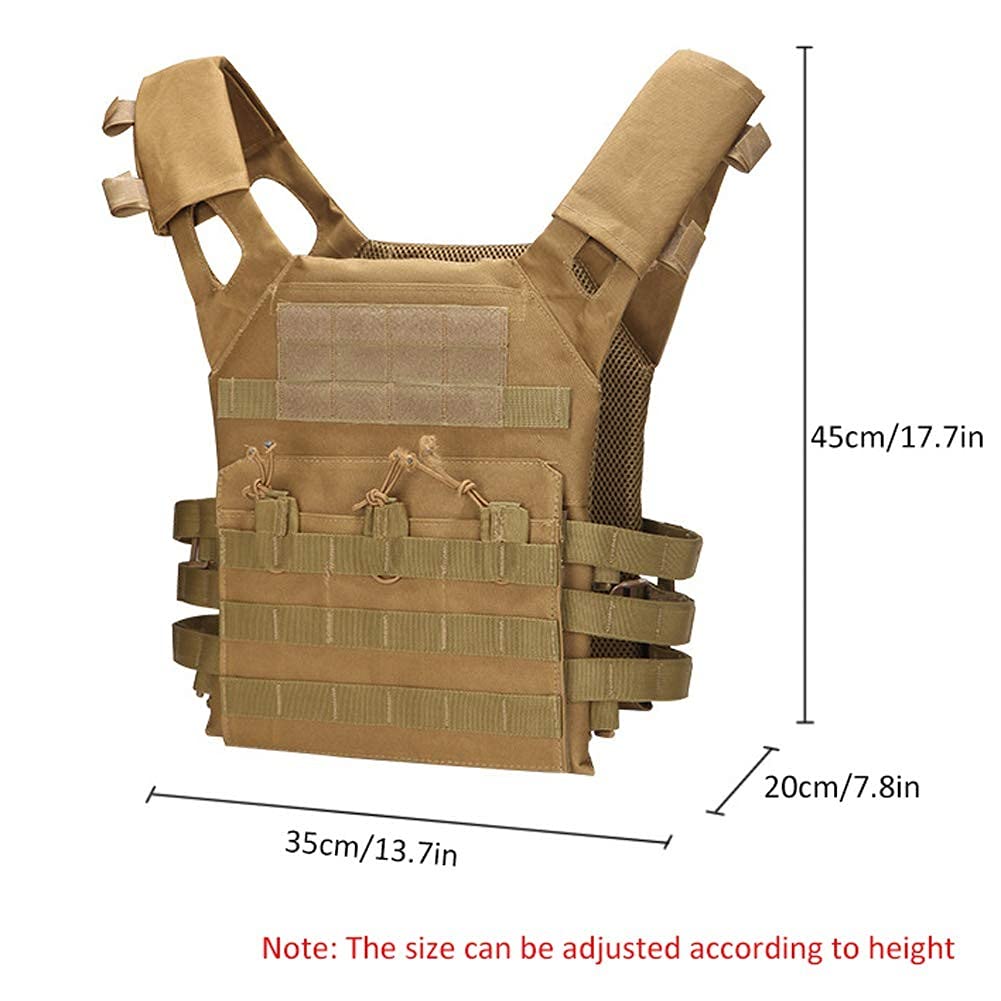 Chaleco Táctico Airsoft para Exteriores Chaleco Táctico para Hombres, Chaleco Molle Ajustable para Entrenamiento CS Airsoft Paintball Game