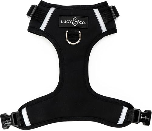 The Midnight Black Lucy & Co. - Arnés antitirones para perro, deja de tirar y caminar fácilmente, arnés disponible en XS - XL para perros pequeños,