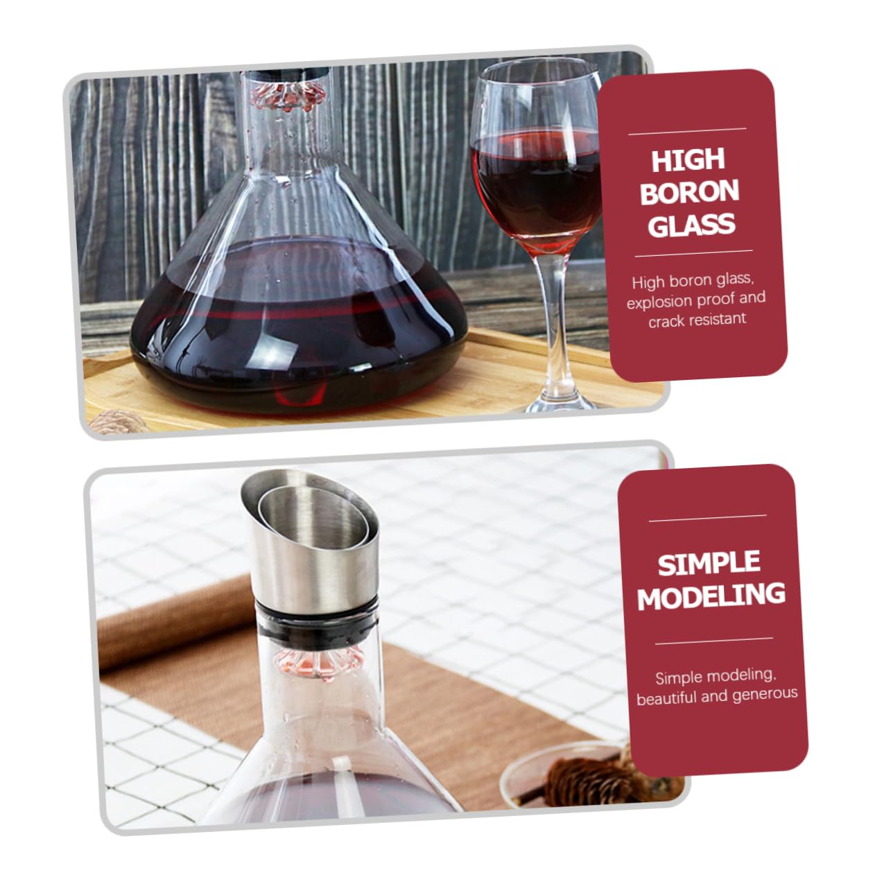 OFFSCH Decorative High Borosilicate Glass Wine Decanter Elegant Desktop Wine Dispenser for Smooth Aeration and Pouring for Parties Home Bars and Special Occasions