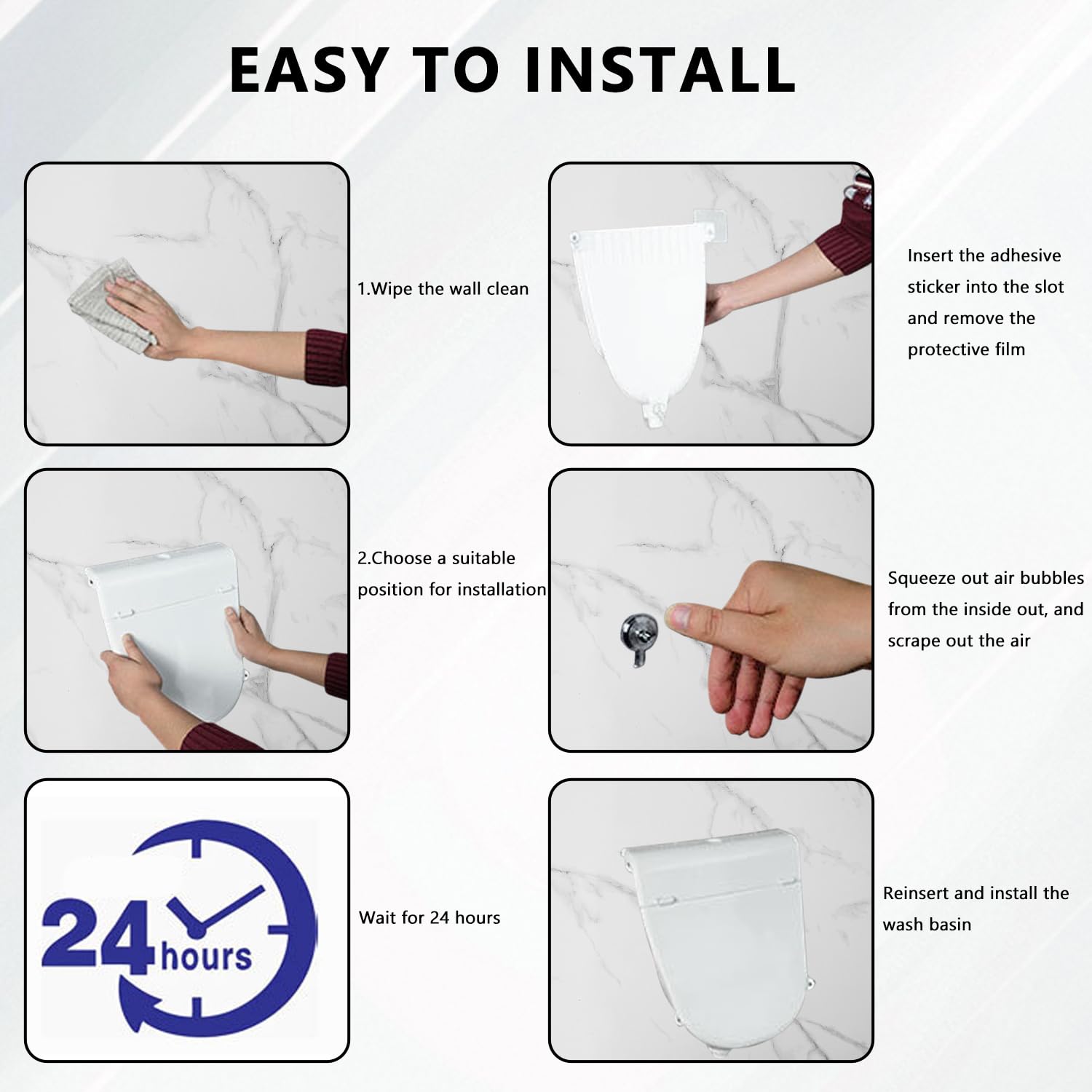 Orinal de plástico con tapa, Orinal para hombres montado en pared pissoir WC set, Orinal sin perforar para casa, garaje, jardín, camping y construcción Blanco
