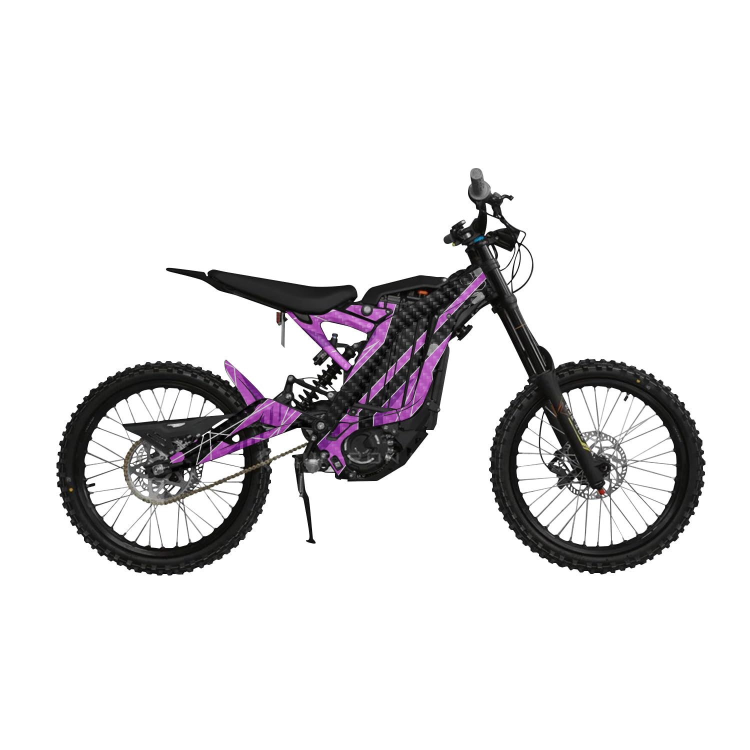 Carbon Fiber Surron Light Bee Graphics Kit Wrap - Racing Chaos Magenta - Sur-Ron Skin - Premium 3M Vinyl Protective Wrap Decal Cover - Easy to Apply | Crafted in The USA by MightySkins