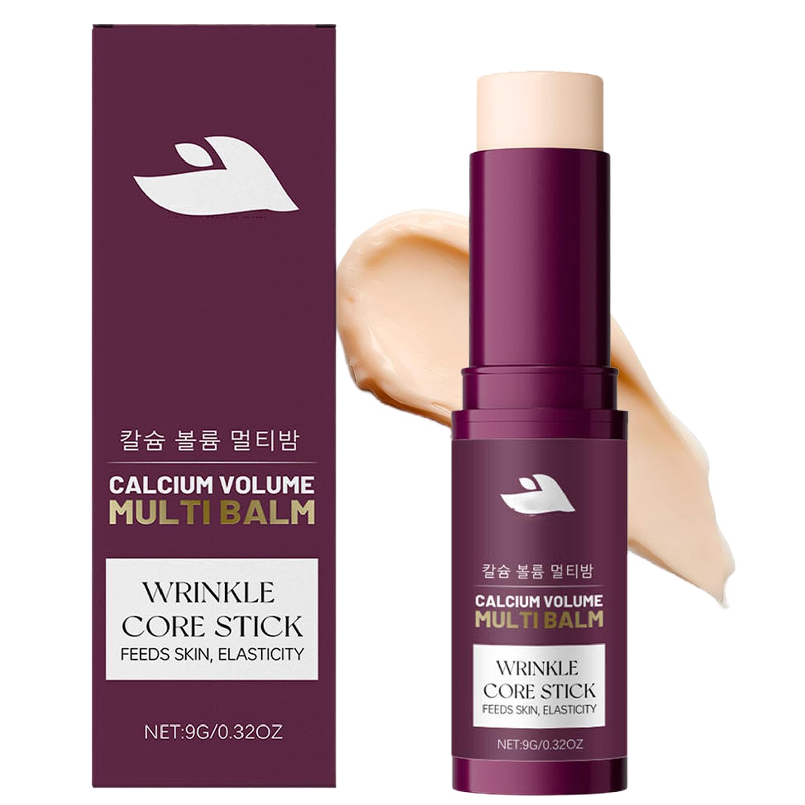 Korean Anti-Aging Calcium Balm Stick | Collagen-Enriched Multi-Balm for Wrinkles, Hydration & Firming Skin | Face, Eye, Lip & Neck Cream | Non-Greasy for All Skin Types (1PC)