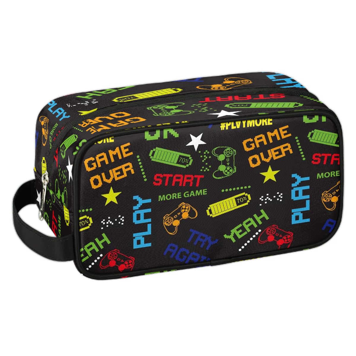 Neceser de viaje para niños y niños, kit impermeable para colgar para hombres, bolsa de afeitado con gran capacidad para viajes, deportes, ducha, Gamepad Gamer, Gamepad Gamer