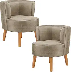 Kit 2 Poltronas Cadeira Elegante para Sala de Estar Tecido Veludo MOBLAN decor (Cappuccino)