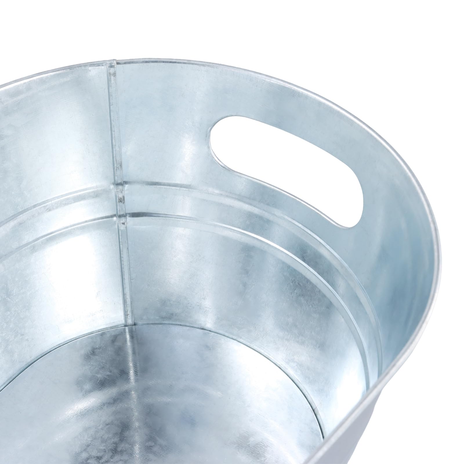 HOIGON 4 Stück ovale Eiskübel, 39,5 x 24,9 cm, verzinkte Getränkewanne, Metall-Eiskübel für Wein, Limonade, Fruchtsaft