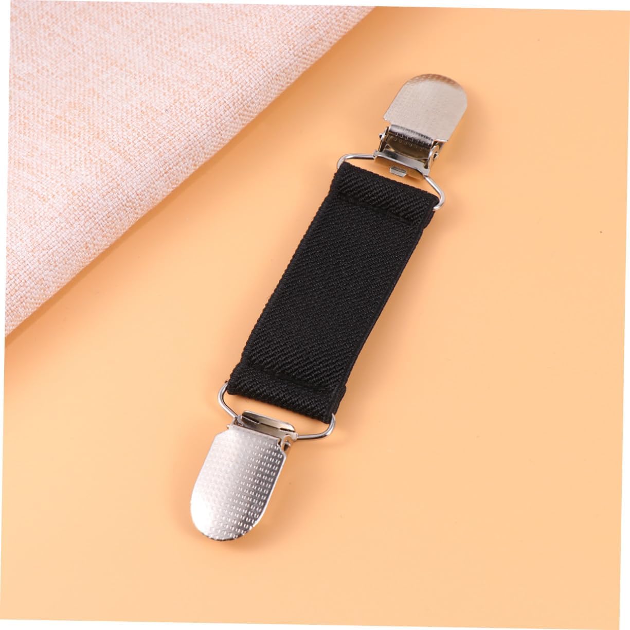 3 Pairs Black Alloy Fixed Buckles Bed Sheet Clips Anti-Slip Fasteners Sofa Cushion Grippers Non-Slip Elastic Holders for Upholstery Slipcovers and Mattress Pads