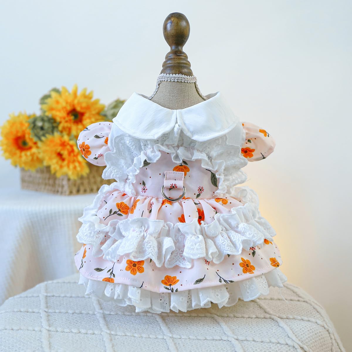 Cute and Comfortable Pet Frilly Dress for Dogs and Cats - Spring Tea Party Dress