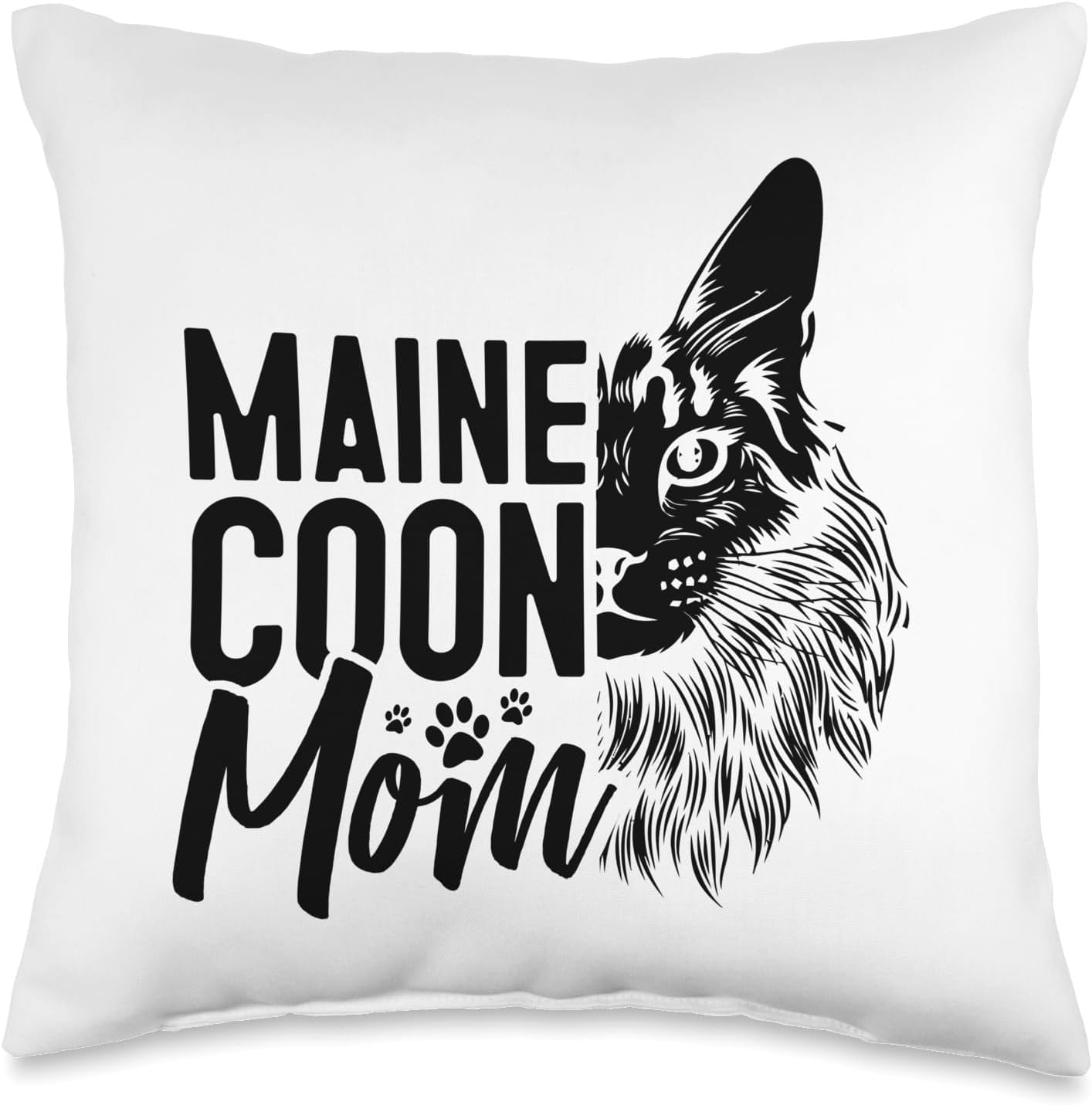 Maine Coon Mom Kitty Cat Lover Kitten Pet Cat Breed Animal Throw Pillow