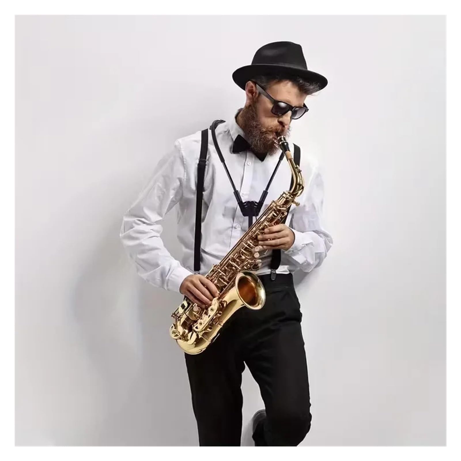 Imbracatura for sassofono con tracolla regolabile. Cintura appesa for supporto for strumenti a fiato sax tenore alto acuto