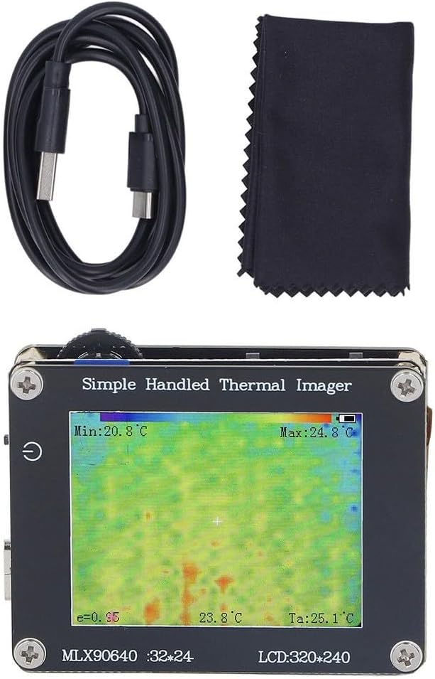 Thermal Imager Infrared Camera with 2 in Screen, -40℃ to 300℃ Measurement Range, 8Hz Refresh Rate, MLX90640 Sensor, for Industrial and Non