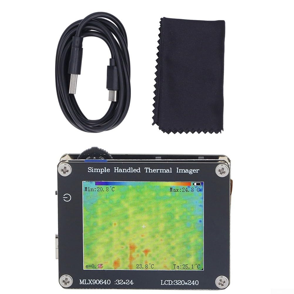 Thermal Imager Infrared Camera with 2 in Screen, -40℃ to 300℃ Measurement Range, 8Hz Refresh Rate, MLX90640 Sensor, for Industrial and Non