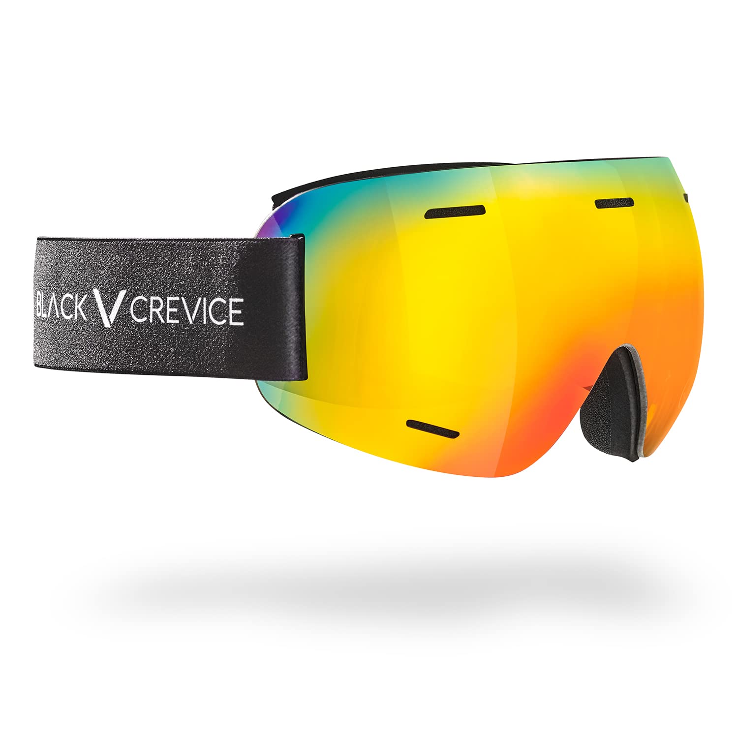Black Crevice Skitourenbrille ÖTSCHER I Skibrille mit Etui I Skitourenbrille Herren & Damen mit bruchfester Doppelscheibe I Unisex Skibrille mit rahmenlosem Design I Sphärische Scheiben…