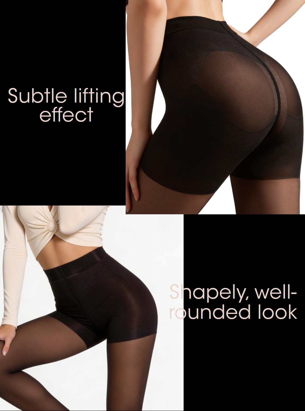 Charm and Attitude Shaping Tights for Women | Slimming Butt Lift Pantyhose | Shapewear Stocking Nylons - Image 3