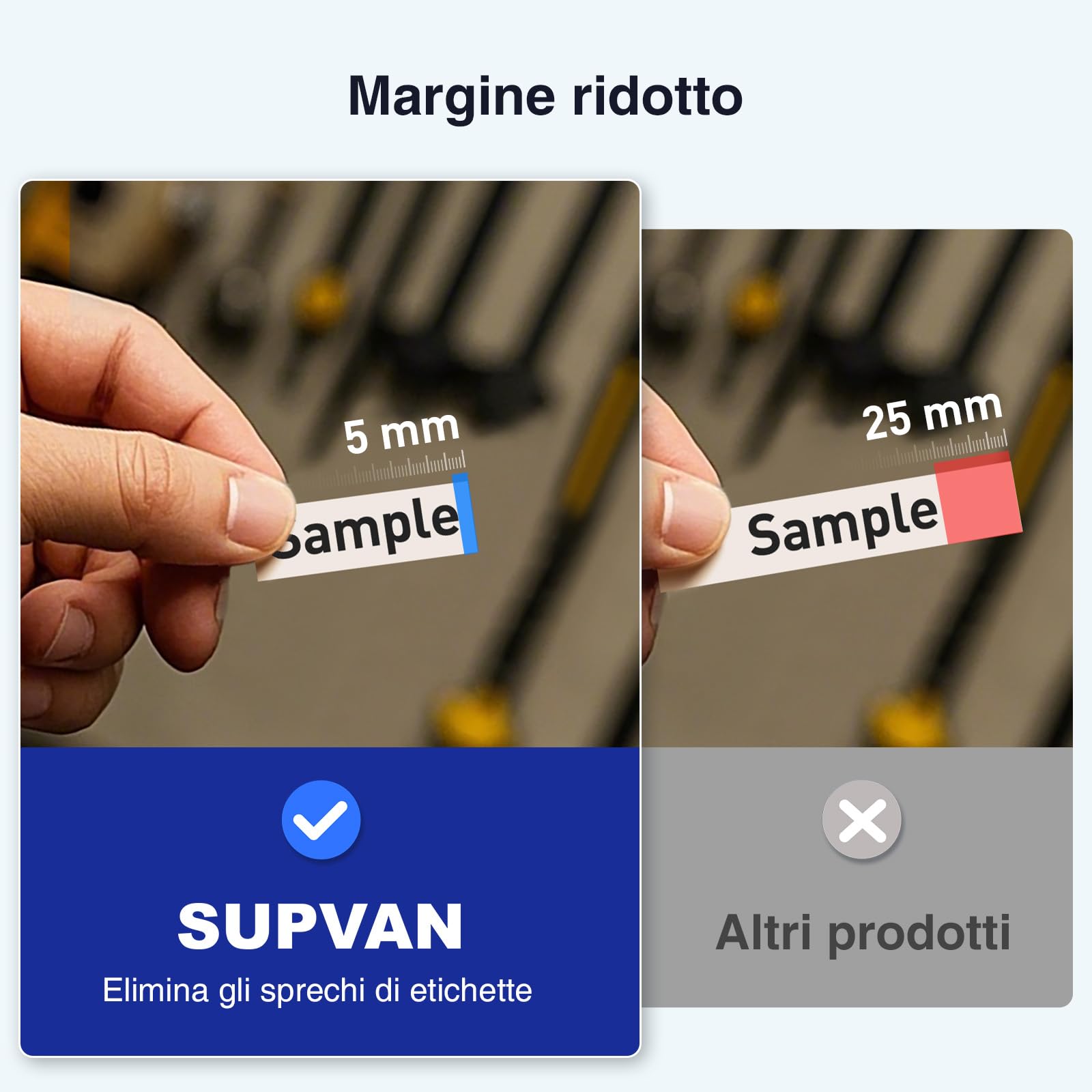 SUPVAN E12 - Etichettatrice con 4 nastri, compatibile con tastiera e app, schermo retroilluminato, margini ridotti, ricarica USB-C, senza inchiostro, ideale per casa, cucina, ufficio, scuola, nero
