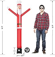 Vista 2 de MOUNTO Juego completo de marioneta bailarina voladora de 6 pies con soplador de 1/3 hp (Papá Noel)
