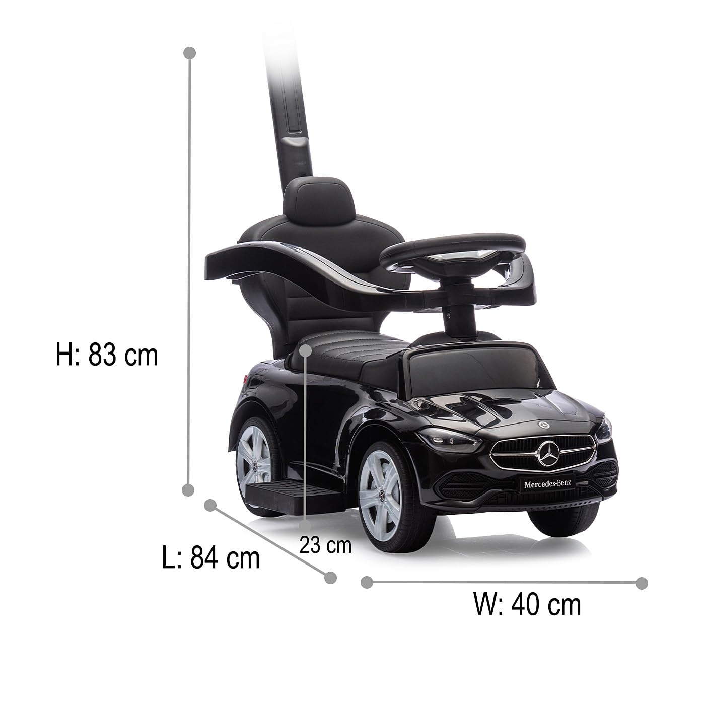 JAMARA Mercedes-Benz Classe C 464027 Toboggan 3 en 1 pour Enfants avec Barre de poussée, véhicule pour Enfants intérieur et extérieur, Jouet de Voiture, Cadeau pour Enfants, Protection