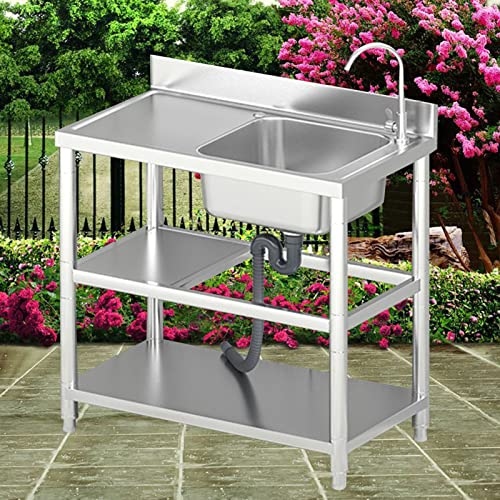 Fregadero Exterior De Polipropileno QLS - Ideal Para Jardín, Garaje, Taller Y Lavadero, Resistente