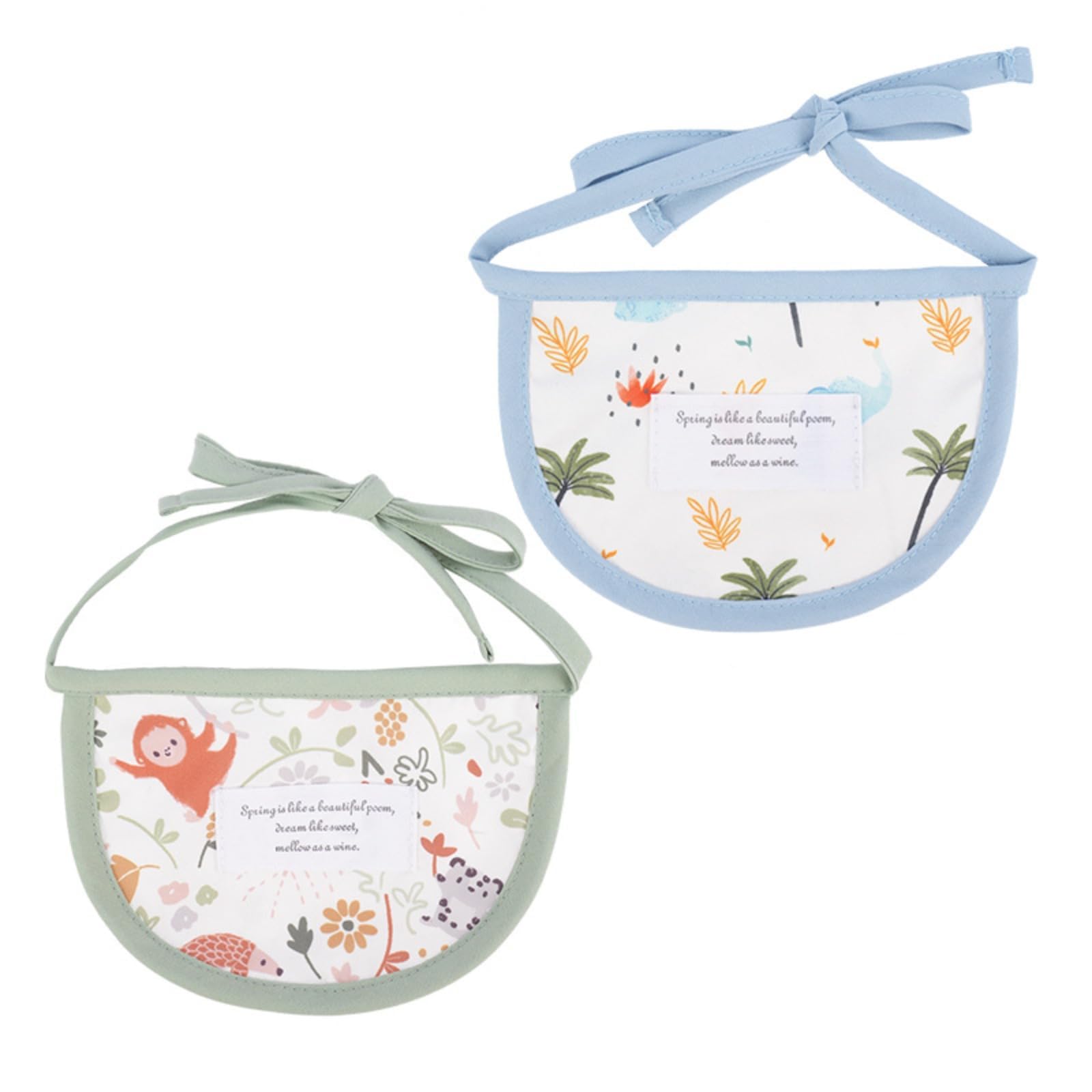 Dog Bandana, Handkerchief Scarf, Dog Drool Bibs, Washable Durable Polyester Kerchief Scarf, Adjustable Kerchief Dog Cat Bandana for Small Medium Pet Supplies Accessories Kerchief Set (Green+Blue)