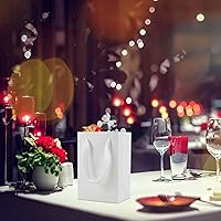 Vista 6 de HUAPRINT Paquete de 30 bolsas de papel pequeñas blancas con asas, bolsa de regalo de 5.25 x 3.75 x 8 pulgadas para venta al por menor, recuerdos