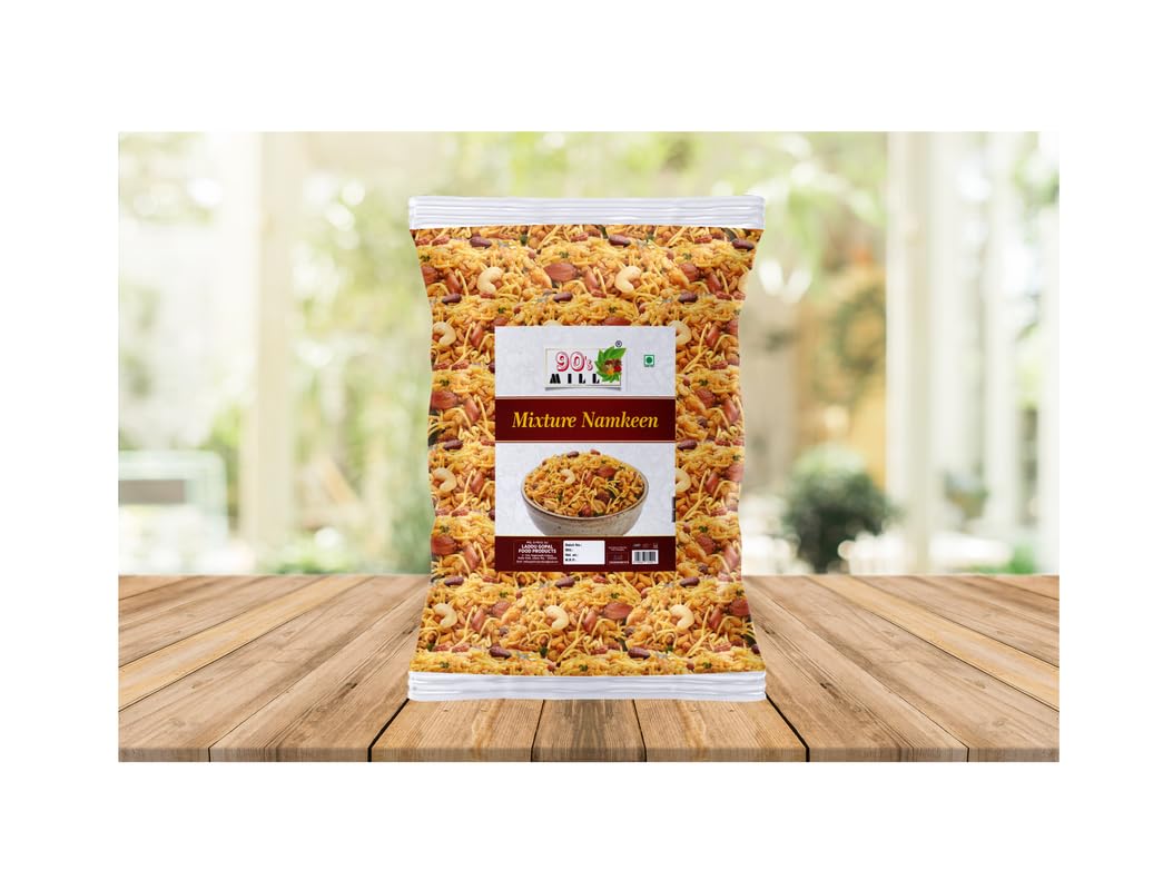 90's MILL Calicut Culcutta Mixture Namkeen, Homemade and Ready to Eat, Spicy Namkeen, Namkeen And Snacks | Dryfurit Kaju Peanut Bhujia Sabkuch Mixture Namkeen | Healthy Savoury Sanck-250 * 3Pack 1