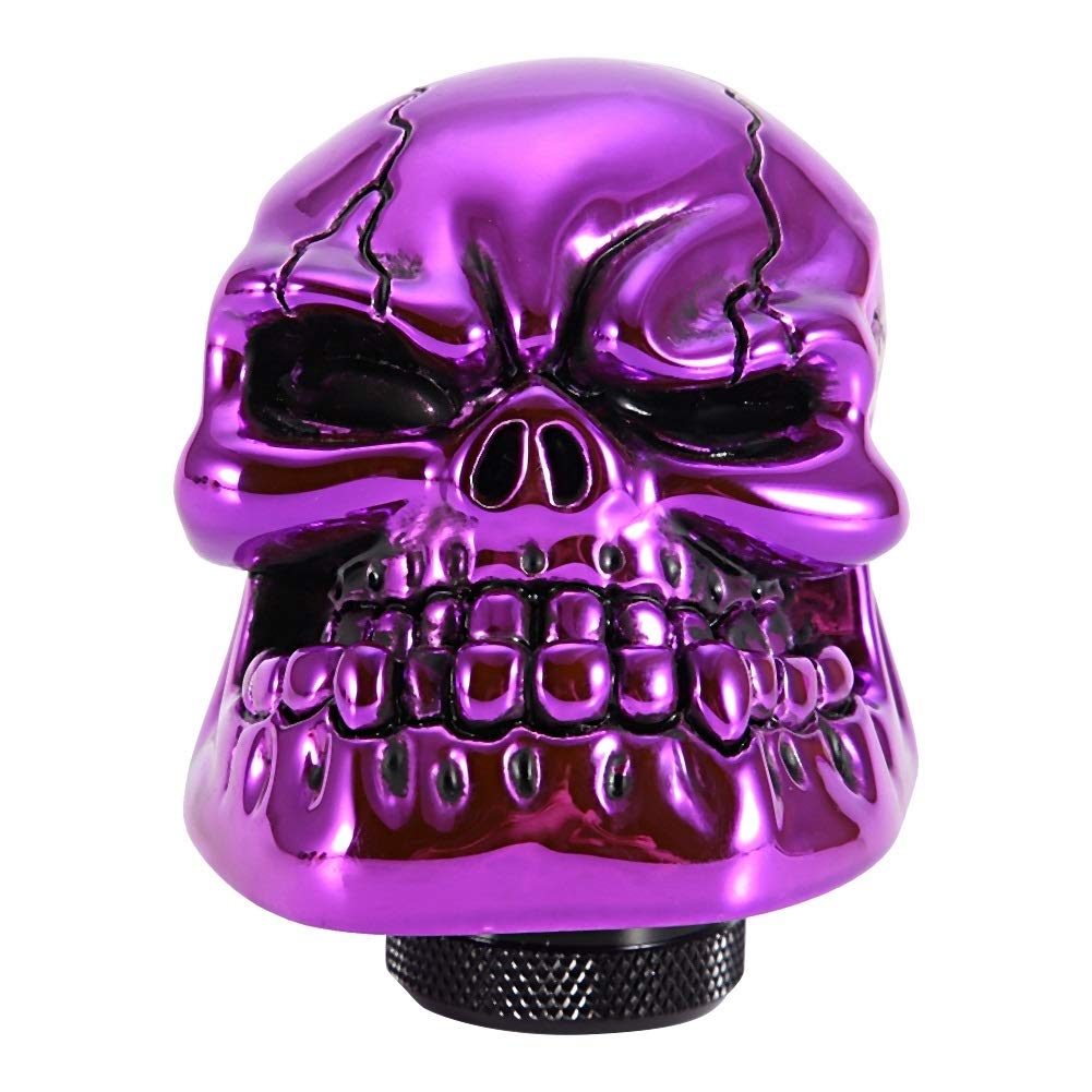 KSTE Skull Gear Shift Knob,Gear Shift Knob Lever,Car Universal Gear Shift Knob Lever,Skeleton Skull Head Modified Gear Shift Knob Stick Lever Shifter (Purple)