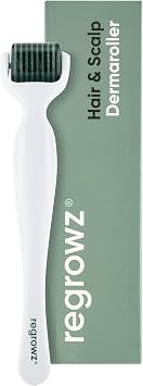 Regrowz Derma Roller 0.5mm Titanium Microneedle Tool for Hair Growth, Beard Growth & Scalp Care   192x Needle Dermaroller for Men and Women