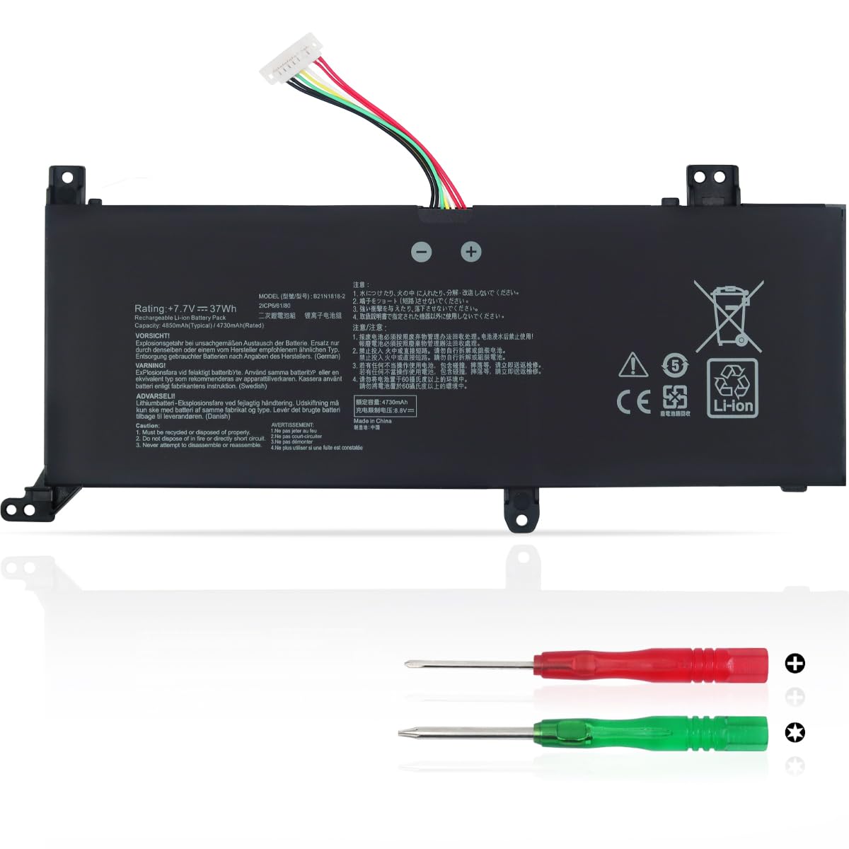 B21N1818-2 C21N1818-2 Batterie pour ASUS VivoBook 14 X412D X412DA X412DK X412F X412FA X412FJ A412U A412UA F412DA F412DK F412FA F412FJ F412FL F412UA A412DA A412DK A412FA S412FA S412FJ S412FL