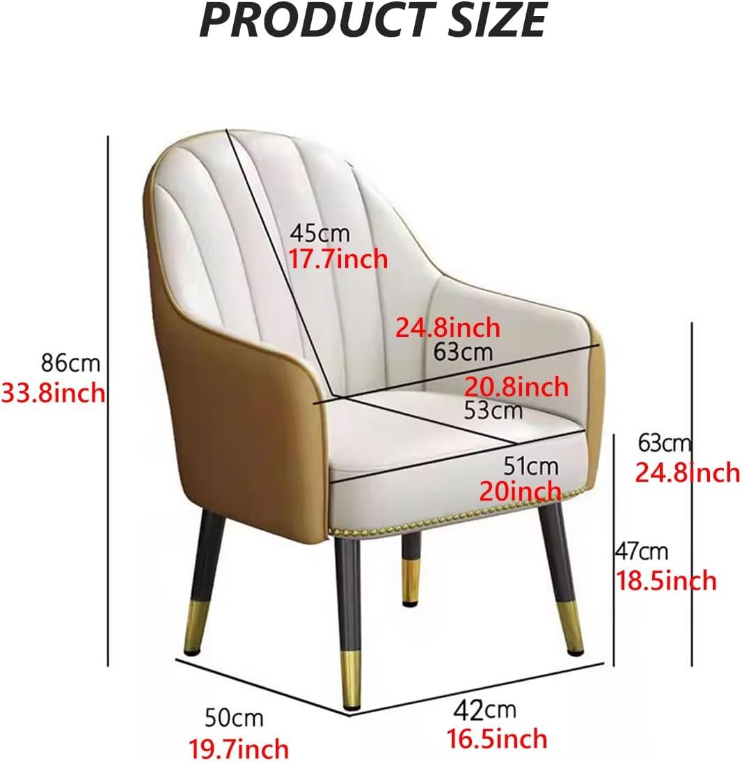 Mid Century Upholstered Lounge Armchair Comfy Reading Chair Fabric Living Room Chair with Steel Legs,High Back Guest Reception Chairs for Office Lobby(Blue)