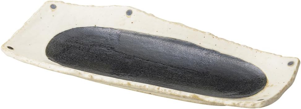 Yamashita Kogei Wakkoku 14041780 Chigiri Pottery Plate, 12.6 x 6.1 x 1.2 inches (32 x 15.5 x 3 cm)