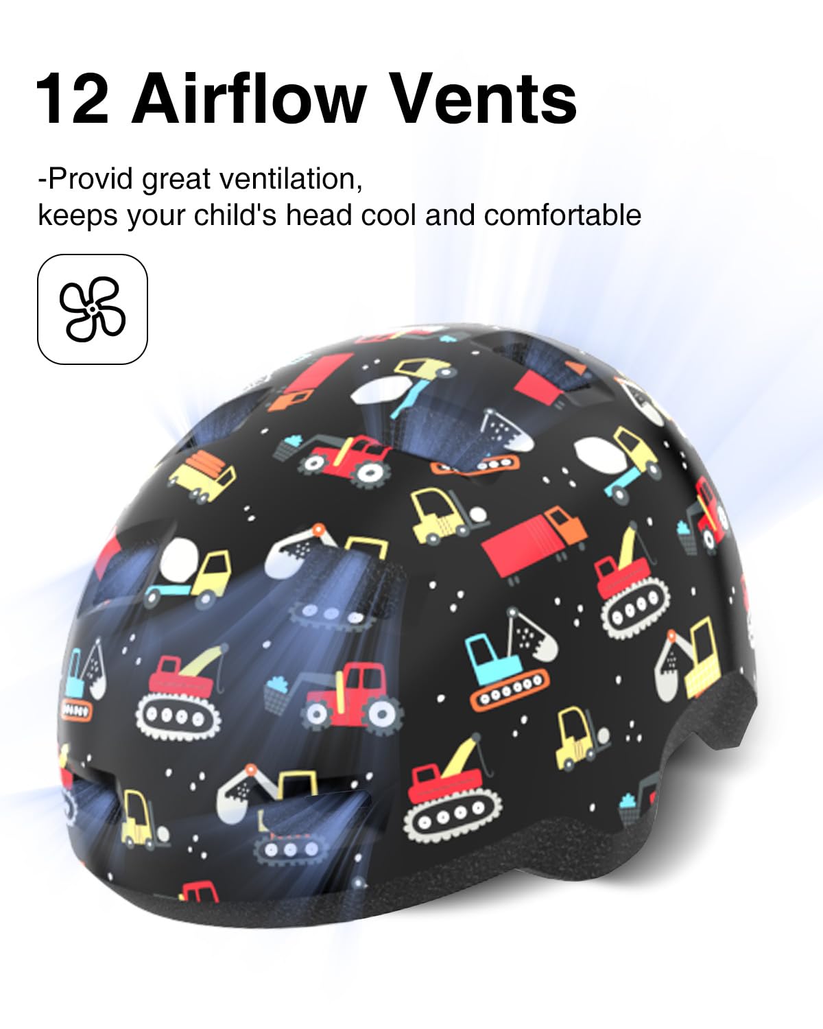 Amazon.com: Toddler Bike Helmet 6M-2.5 Years Old- with 12 Vents & Dual  Liner (0.16"+0.28") - Adjustable Dial Fit (45-49cm) (XS,Car) : Sports &  Outdoors