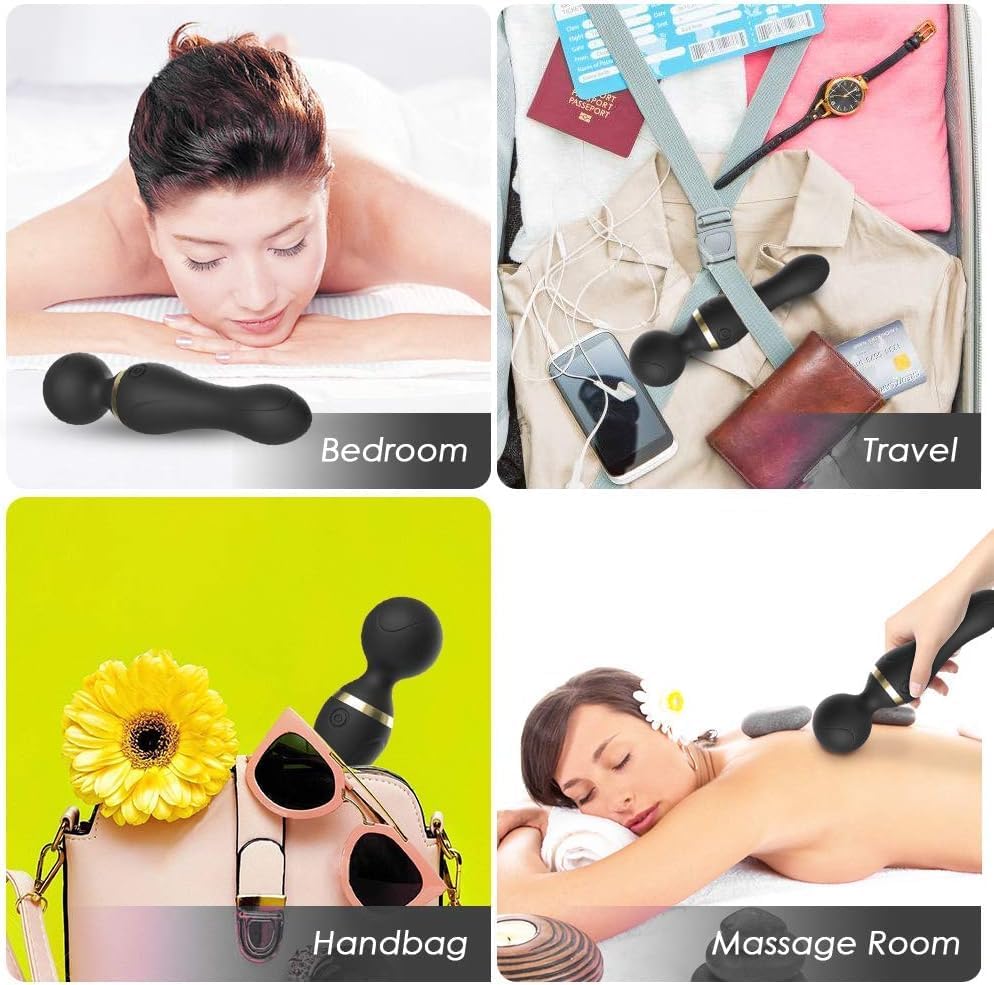Image of 3-in-1 Personal Massager - Quiet & Waterproof - Back Massage for Pain Relief Cordless Wand Massager Handheld for Women,Full Body Electric Relieving Body Muscle Soreness (multicolor bended)